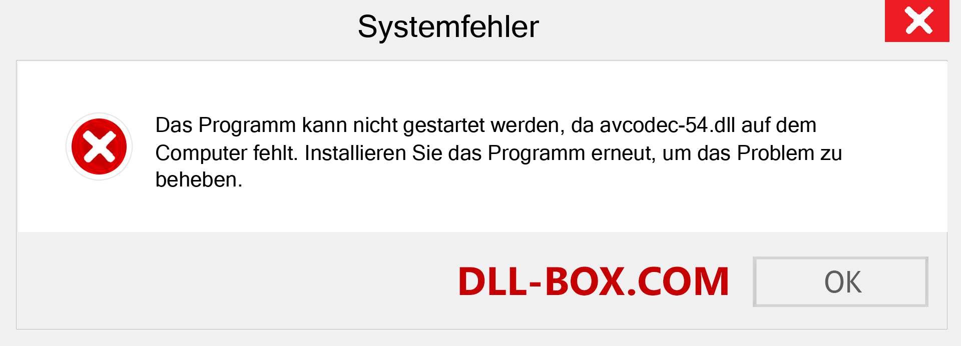 avcodec-54.dll-Datei fehlt?. Download für Windows 7, 8, 10 - Fix avcodec-54 dll Missing Error unter Windows, Fotos, Bildern