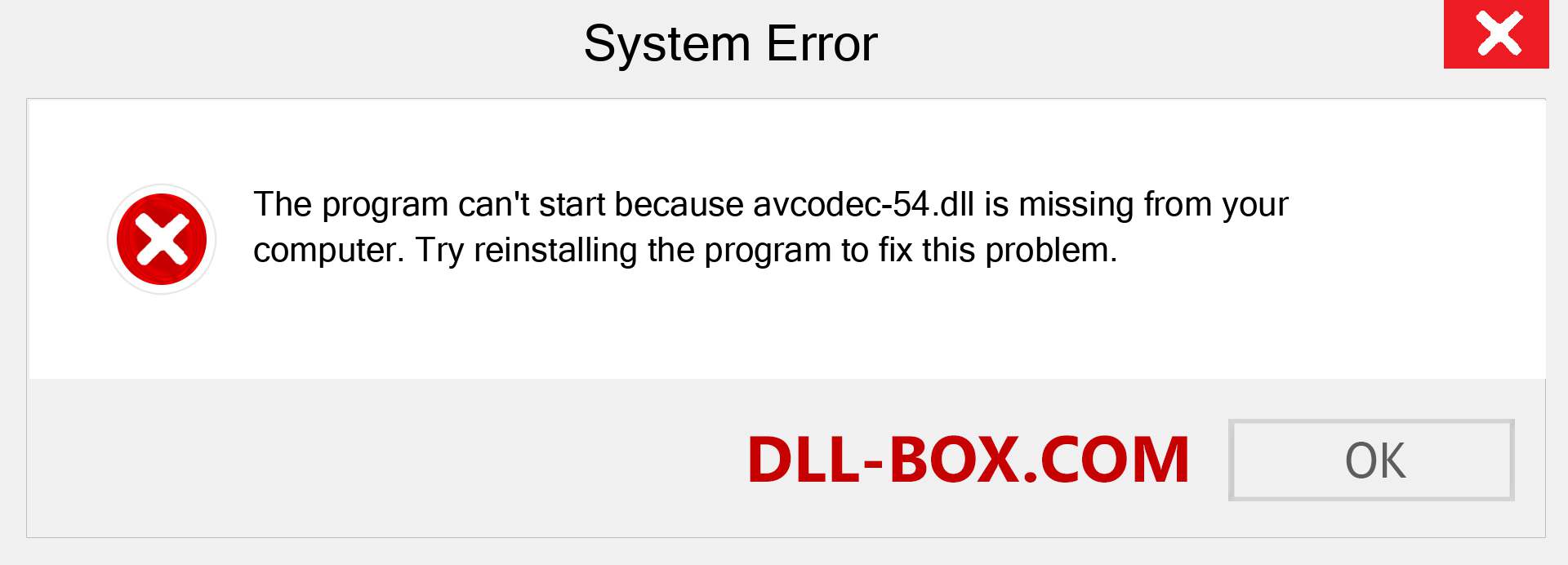  avcodec-54.dll file is missing?. Download for Windows 7, 8, 10 - Fix  avcodec-54 dll Missing Error on Windows, photos, images